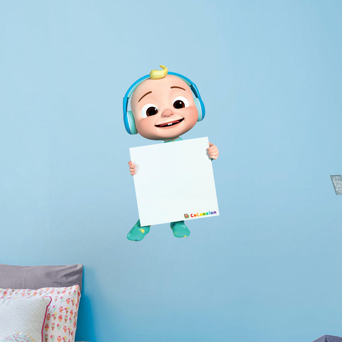 Fathead JJ Holding Paper Dry Erase        - Officially Licensed CoComelon Removable     Adhesive Decal
