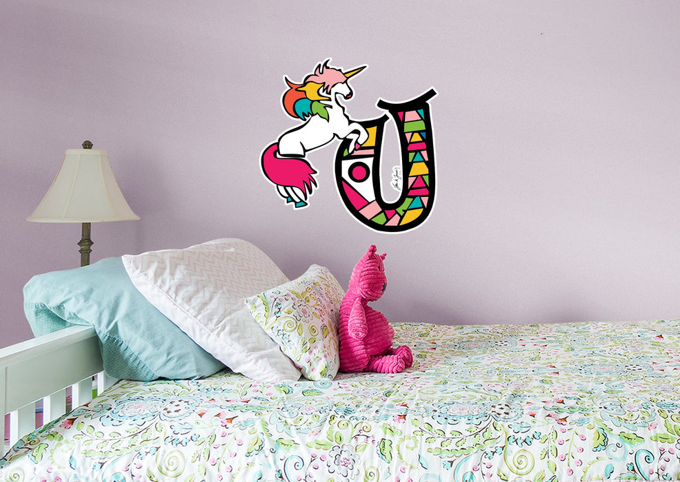 Fathead Dream Big Art: U For Unicorn Icon - Officially Licensed Juan de Lascurain Removable Adhesive Decal