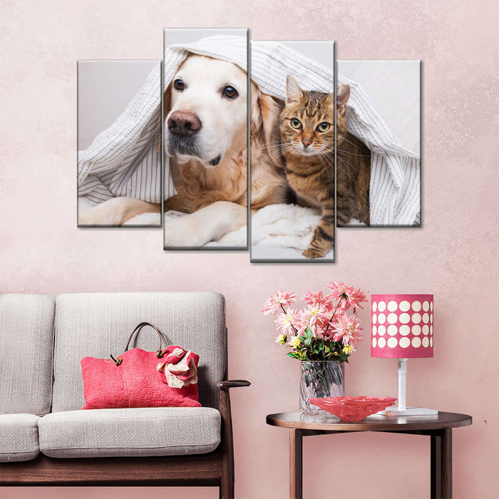 ElephantStock Cozy Dog And Cat Wall Art