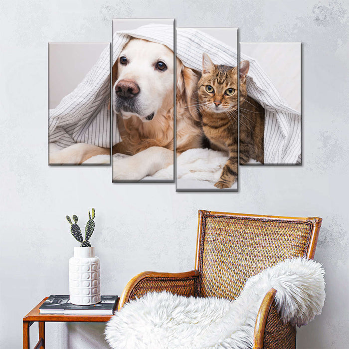 ElephantStock Cozy Dog And Cat Wall Art