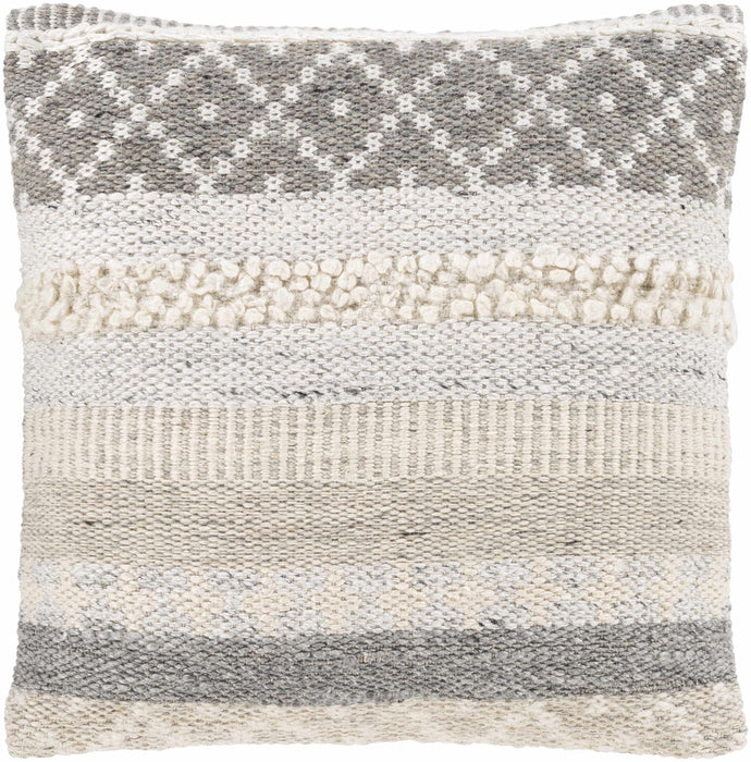 Hauteloom Truckee Neutral Textured Wool Throw Pillow