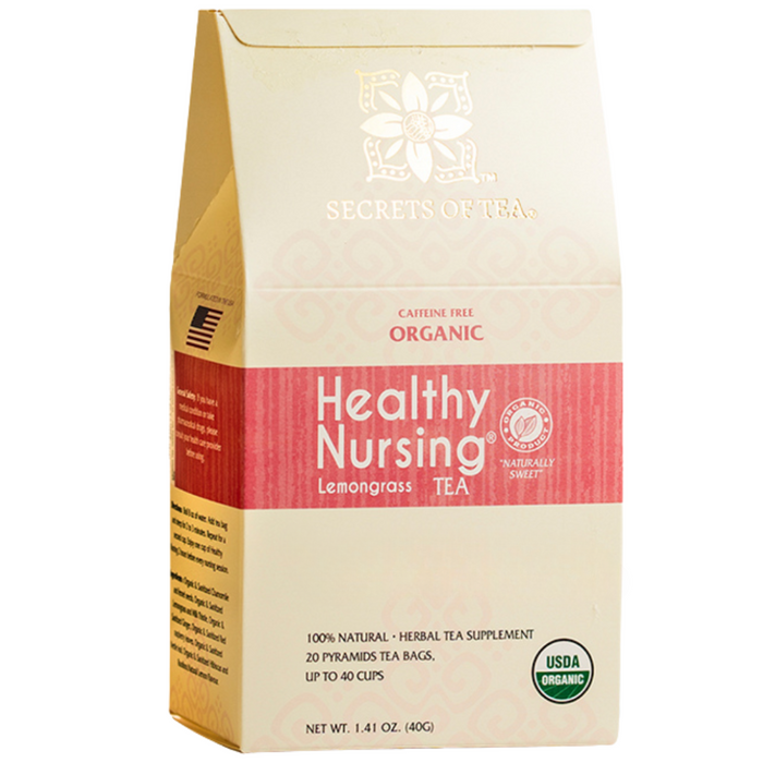 Secrets Of Tea Healthy Nursing Lemongrass Lactation Tea-USDA Organic & Caffeine Free- 40 Servings