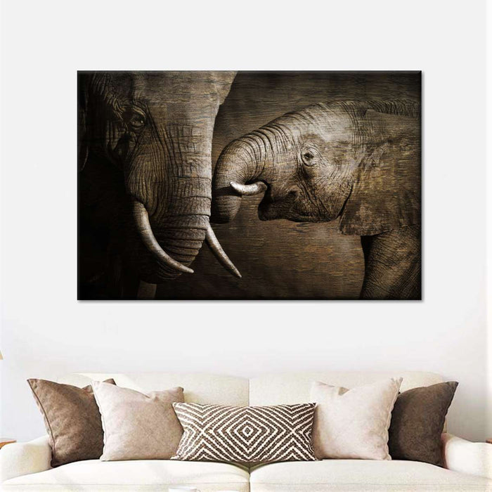 ElephantStock Affectionate Elephants Wall Art