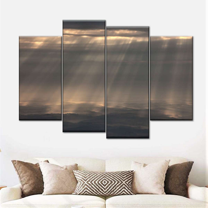 ElephantStock Sunrays And Cloudy Sky Wall Art