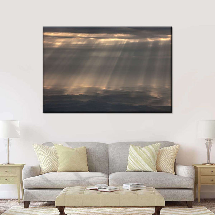 ElephantStock Sunrays And Cloudy Sky Wall Art