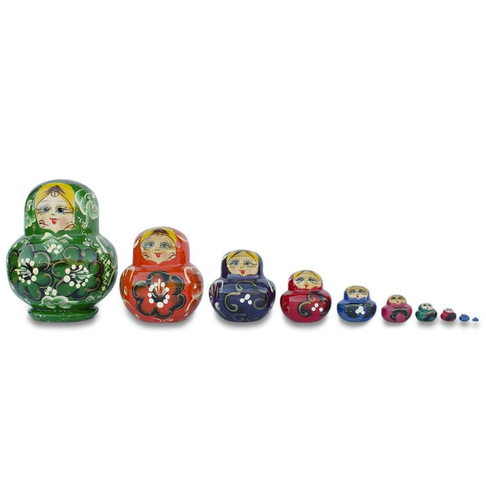 BestPysanky Set of 9 Rainbow Nesting Dolls  4.75 Inches