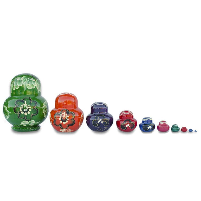 BestPysanky Set of 9 Rainbow Nesting Dolls  4.75 Inches