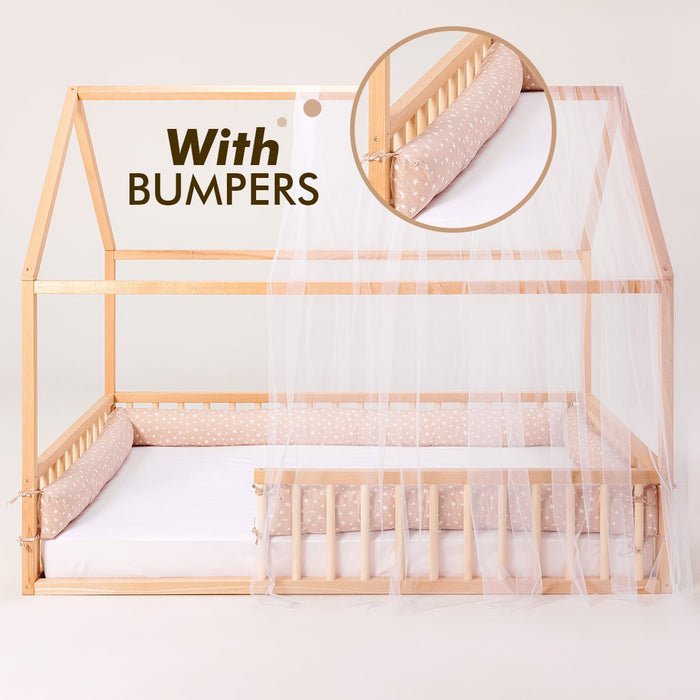 Goodevas Montessori House Bed for Kids with Fence (200х120 cm)