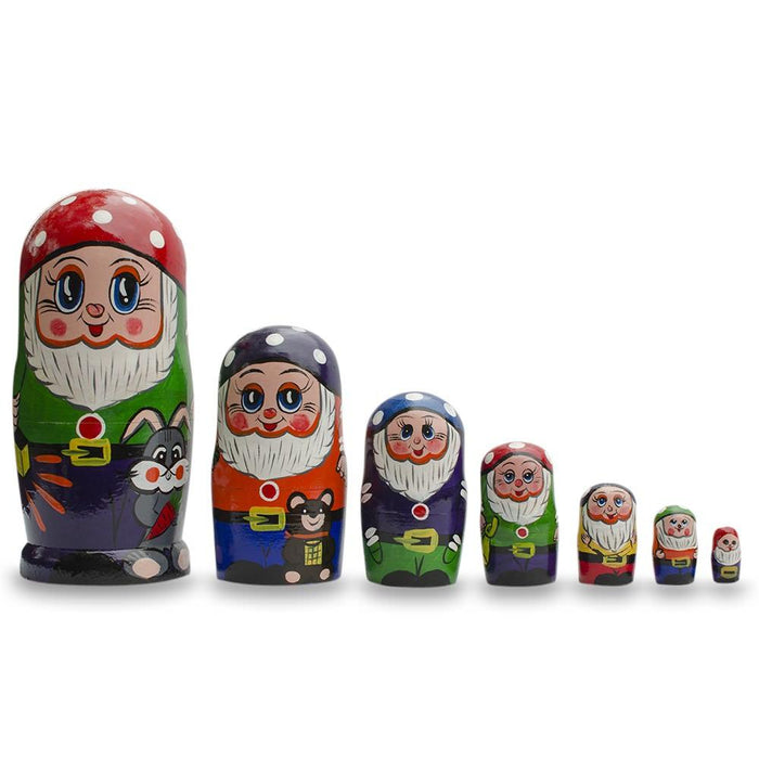 BestPysanky Set of 7 Gnomes Wooden Nesting Dolls 8 Inches