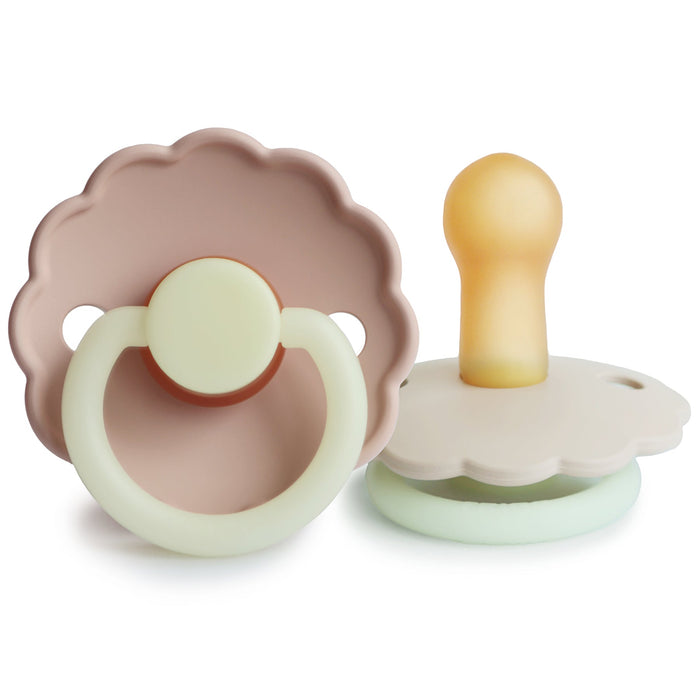 Mushie FRIGG Daisy Night Natural Rubber Pacifier 2-Pack