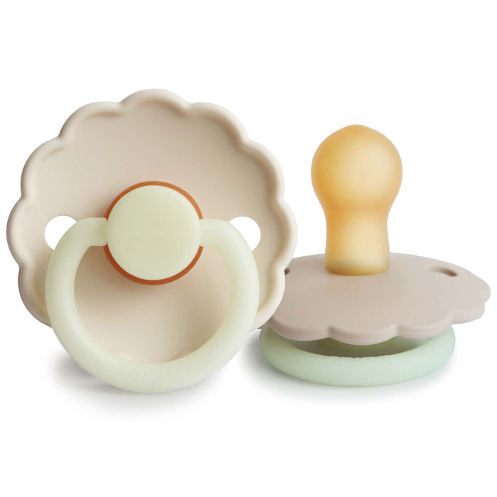 Mushie FRIGG Daisy Night Natural Rubber Pacifier 2-Pack