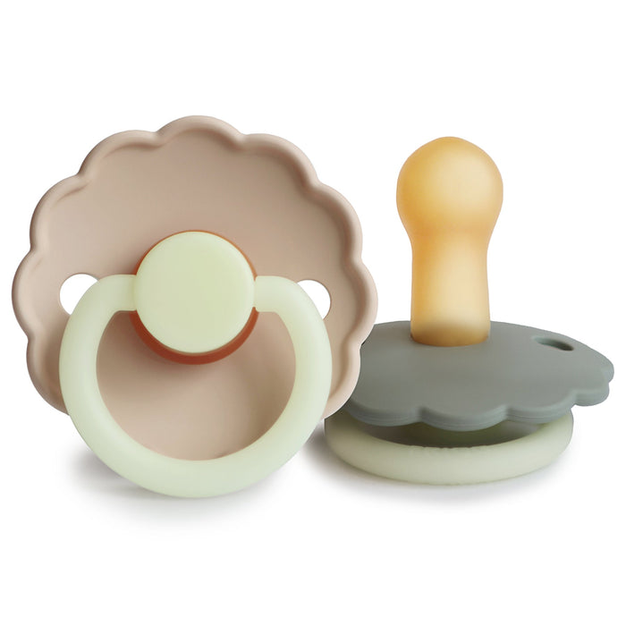 Mushie FRIGG Daisy Night Natural Rubber Pacifier 2-Pack