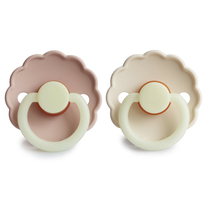 Mushie FRIGG Daisy Night Natural Rubber Pacifier 2-Pack