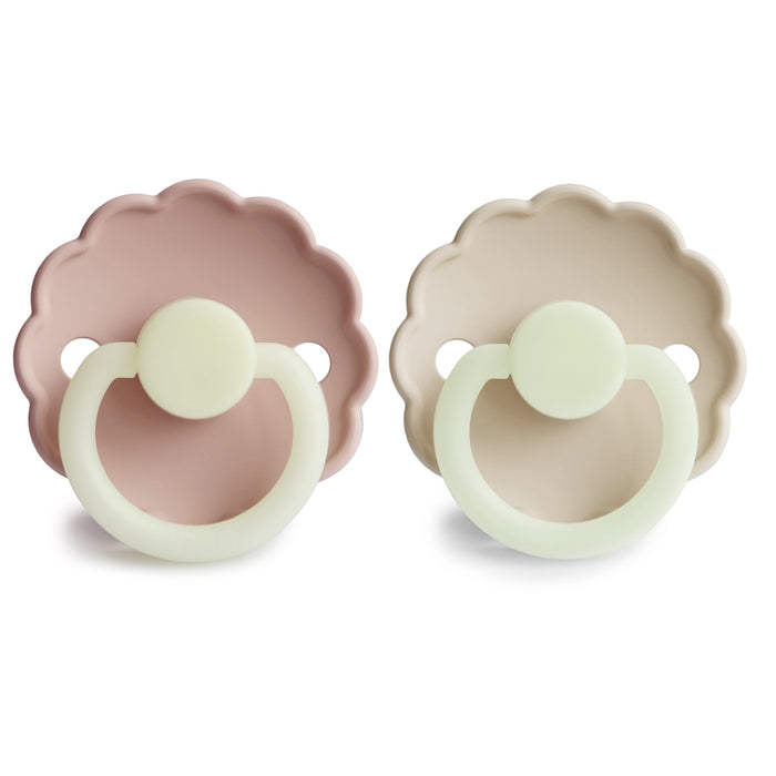 Mushie FRIGG Daisy Night Silicone Pacifier 2-Pack