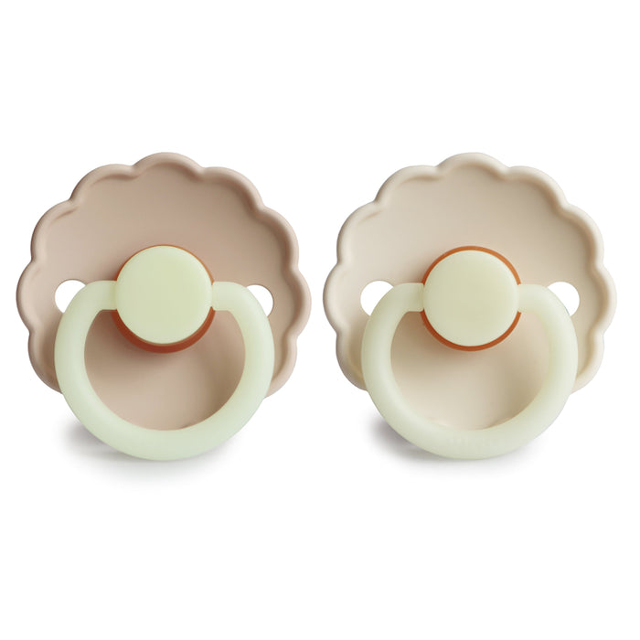 Mushie FRIGG Daisy Night Natural Rubber Pacifier 2-Pack