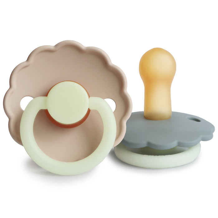 Mushie FRIGG Daisy Night Natural Rubber Pacifier 2-Pack