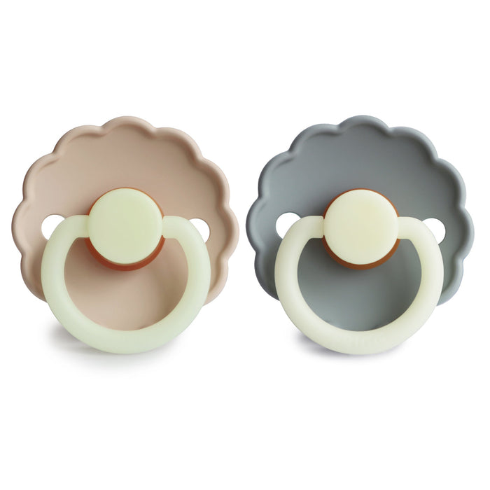 Mushie FRIGG Daisy Night Natural Rubber Pacifier 2-Pack