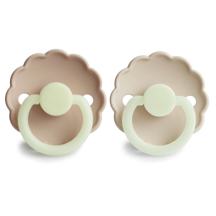 Mushie FRIGG Daisy Night Silicone Pacifier 2-Pack