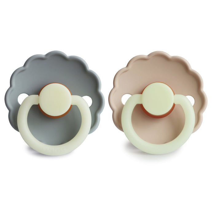 Mushie FRIGG Daisy Night Natural Rubber Pacifier 2-Pack