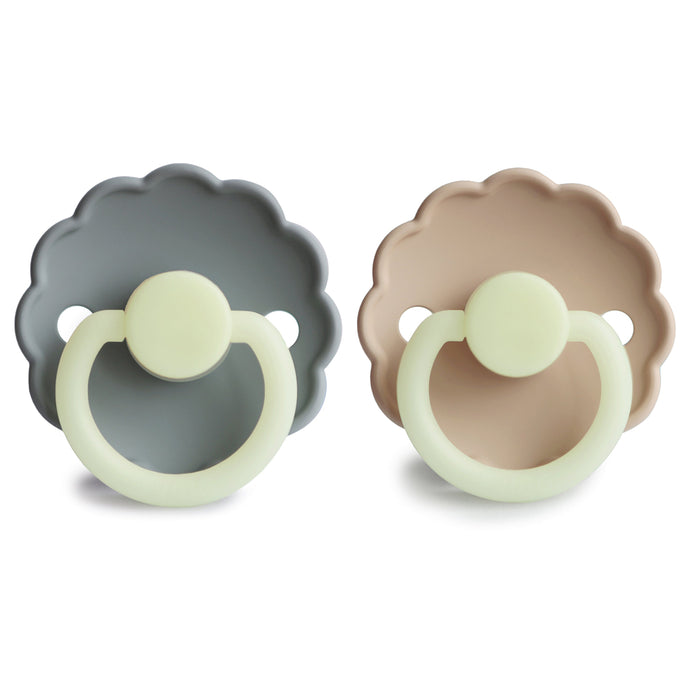 Mushie FRIGG Daisy Night Silicone Pacifier 2-Pack