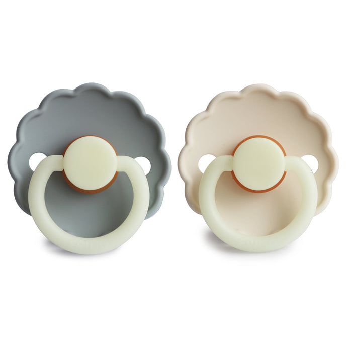 Mushie FRIGG Daisy Night Natural Rubber Pacifier 2-Pack