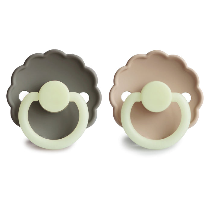 Mushie FRIGG Daisy Night Silicone Pacifier 2-Pack