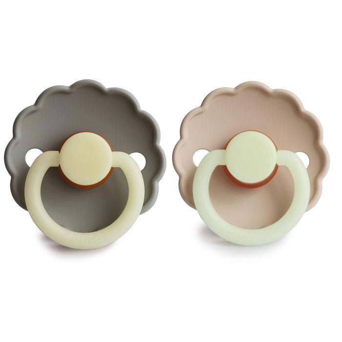 Mushie FRIGG Daisy Night Natural Rubber Pacifier 2-Pack