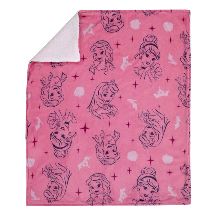 Disney Princess Tiaras Sherpa Baby Blanket