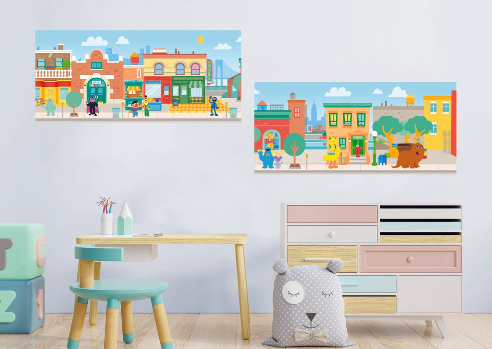 Fathead Sesame Street Town Mural - Officially Licensed Sesame Street Removable Adhesive Decal