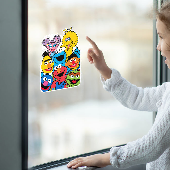 Fathead Group 5 Window Cling - Officially Licensed Sesame Street Removable Window Static Decal