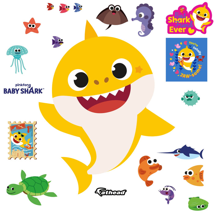 Fathead Baby Shark: Friends RealBig - Officially Licensed Nickelodeon Removable Adhesive Decal