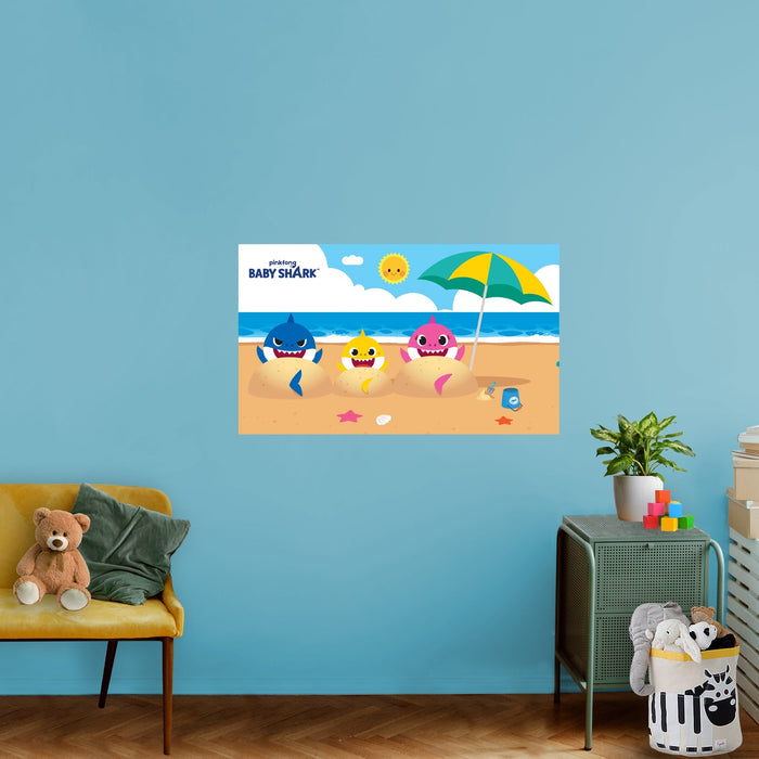 Fathead Baby Shark: Fishy Fierce Poster - Officially Licensed Nickelodeon Removable Adhesive Decal