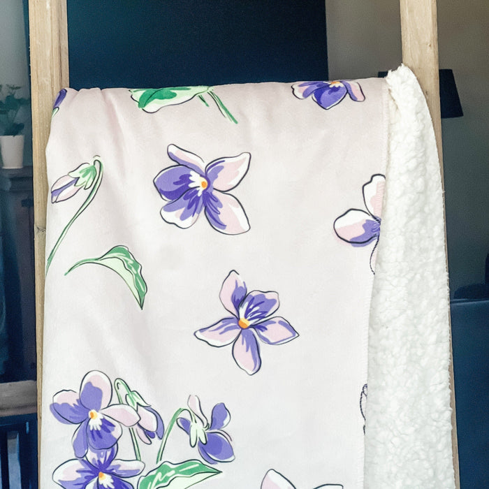 Little Hometown Violets Plush Throw Blanket 60x80