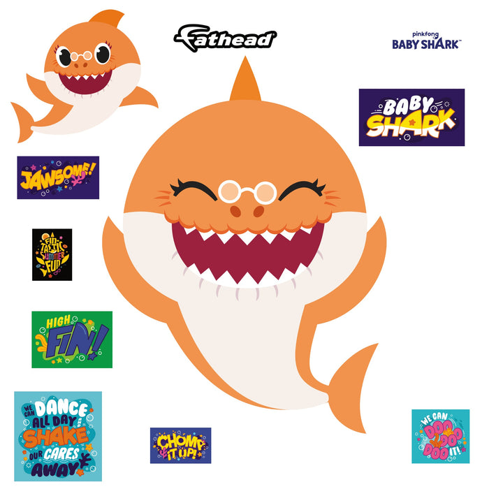 Fathead Baby Shark: Grandma Shark RealBig - Officially Licensed Nickelodeon Removable Adhesive Decal
