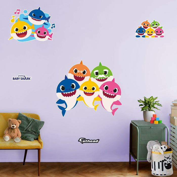 Fathead Baby Shark: Family RealBig - Officially Licensed Nickelodeon Removable Adhesive Decal