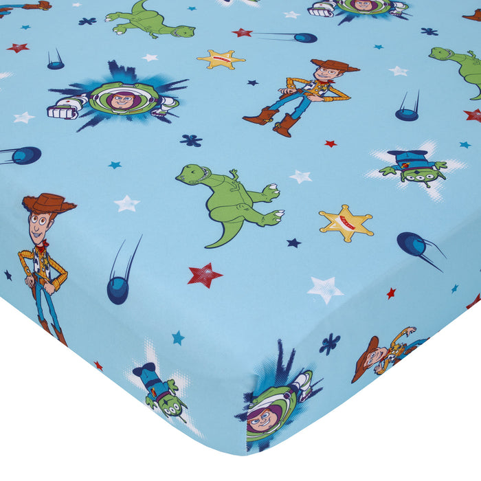 Disney Toy Story Power Up 2 Pack Super Soft Fitted Toddler Sheet and Pillowcase Set