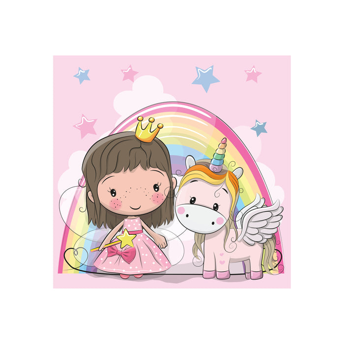 Fathead Nursery Princess: Princess and Unicorn Mural - Removable Wall Adhesive Decal