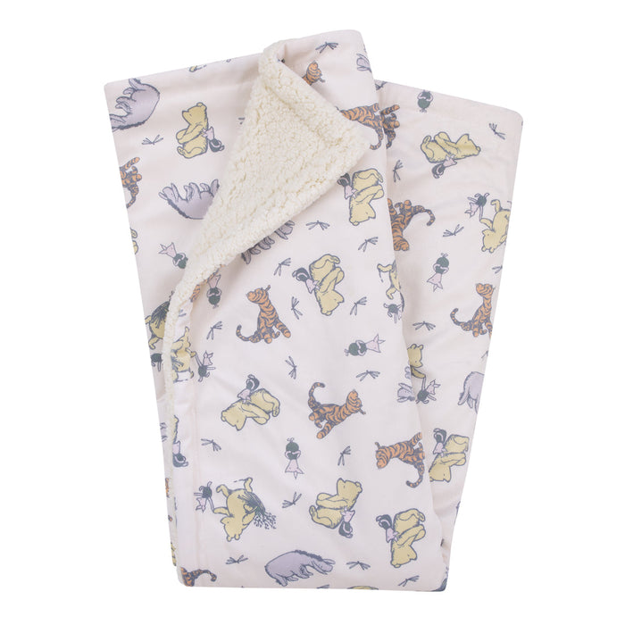 Disney Classic Pooh Naturally Friends Sherpa Baby Blanket