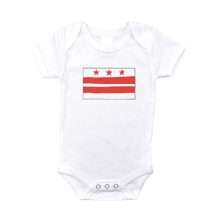 Little Hometown Washington D.C. Flag Baby Onesie