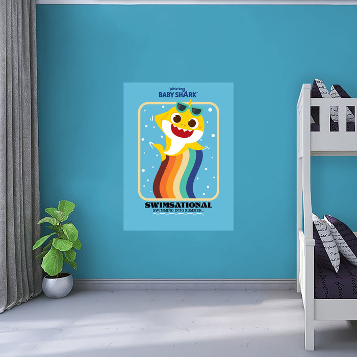 Fathead Baby Shark: Lights Camera Goldie Poster - Officially Licensed Nickelodeon Removable Adhesive Decal