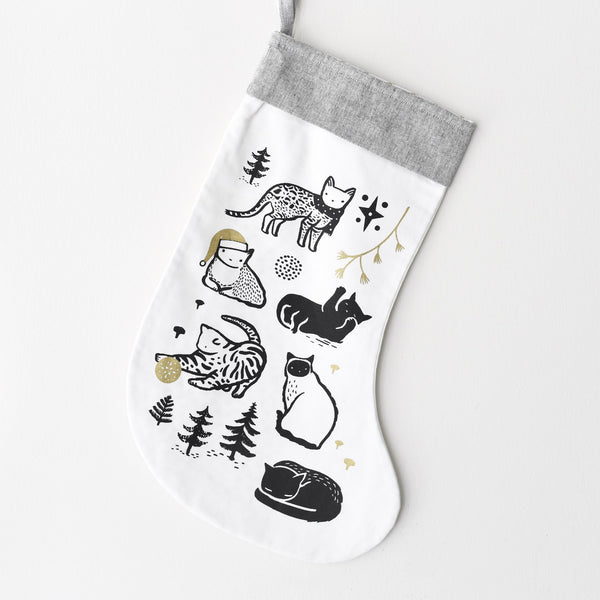 Wee Gallery Festive Cats Stocking