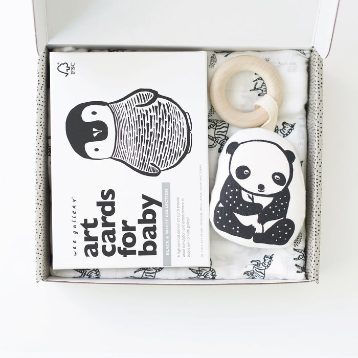 Wee Gallery Newborn Baby Gift Set - Black + White