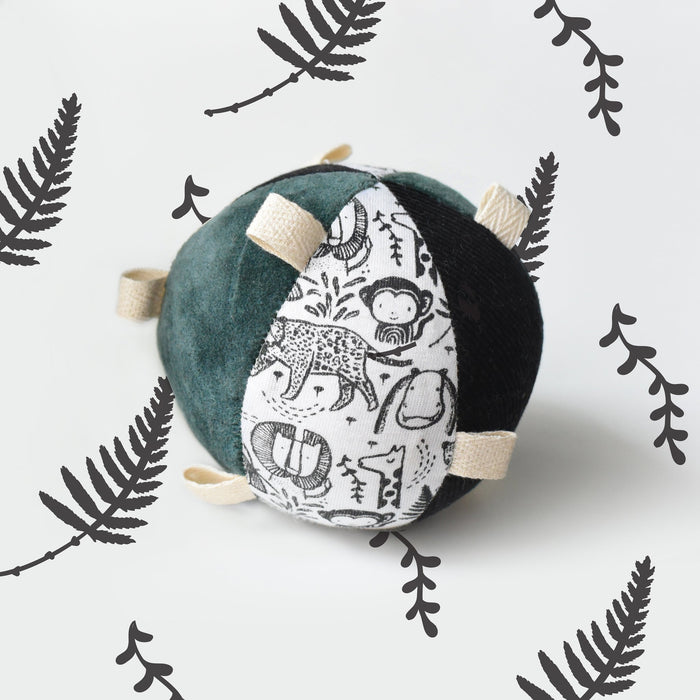 Wee Gallery Taggy Ball with Rattle - Wild