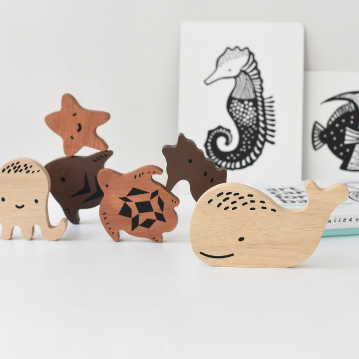 Wee Gallery Wooden Tray Puzzle - Ocean Animals - 2nd Edition