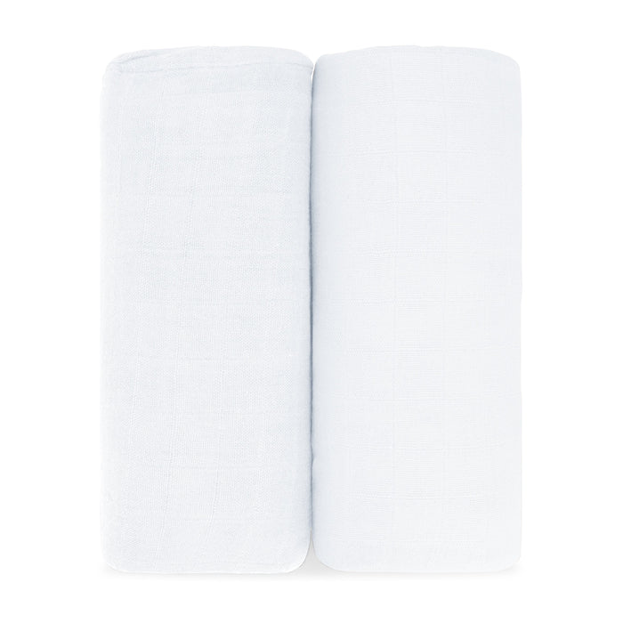 Comfy Cubs Muslin Swaddle Blanket, 2 Pack - White