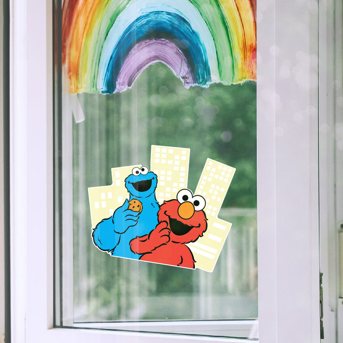 Fathead Group 3 Window Cling - Officially Licensed Sesame Street Removable Window Static Decal