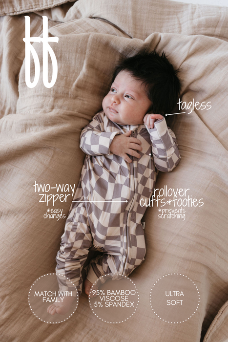 forever french baby Bamboo Zip Pajamas | Smokey Wave