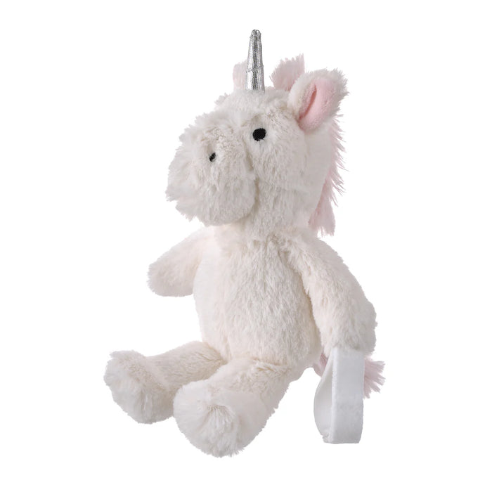 Little Love by NoJo Unicorn Shaped White and Pink Plush Pacifier Buddy