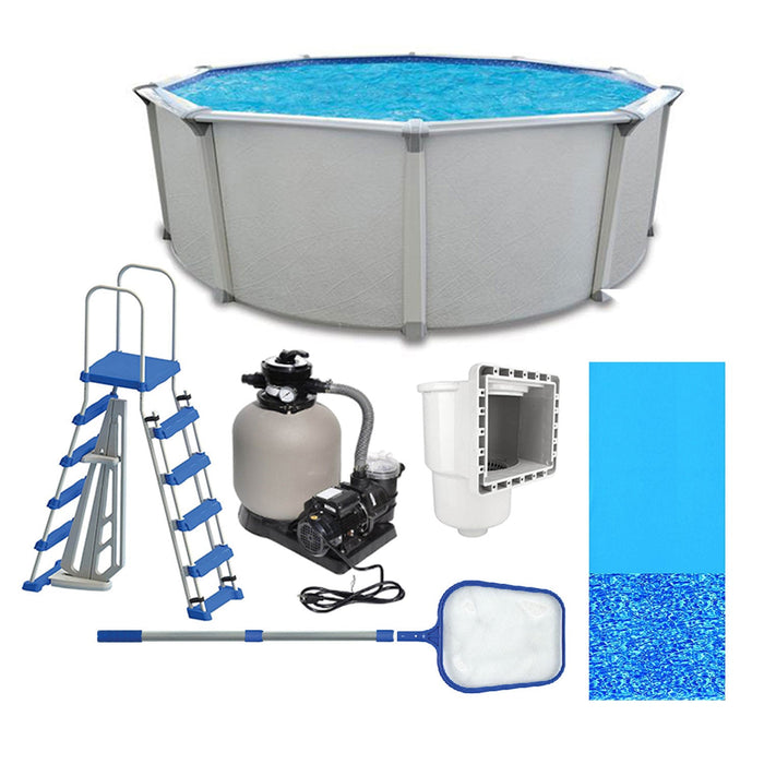 Aquarian Fuzion 21' x 52" Above Ground Swimming Pool w/Pump, Ladder & Equipment