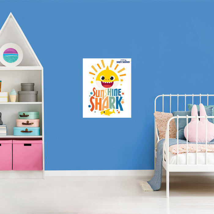 Fathead Baby Shark: Sunshine Shark Poster - Officially Licensed Nickelodeon Removable Adhesive Decal